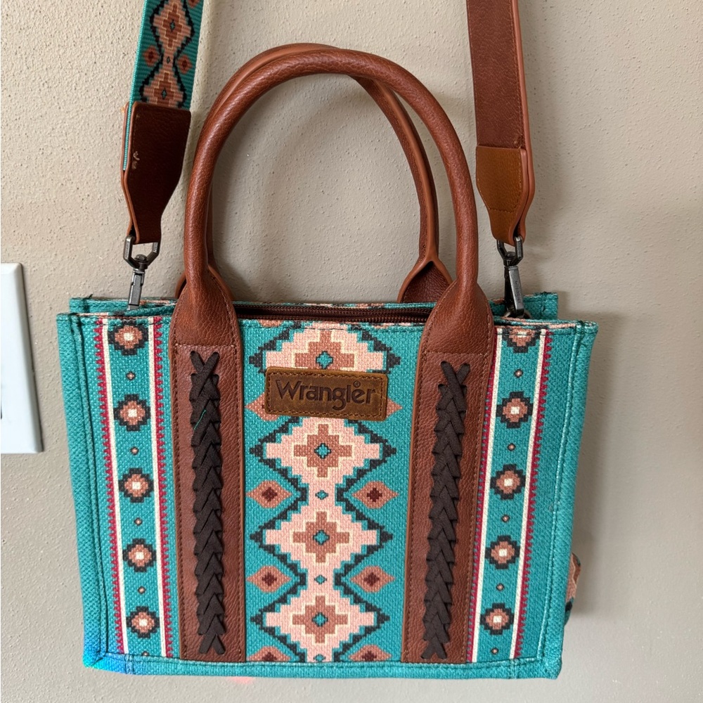Wrangler Turquoise and Brown Women's Bag